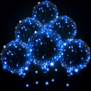 Blue LED Light Up Bobo Balloons 20Inch for Party Birthday Anniversary Wedding Decor